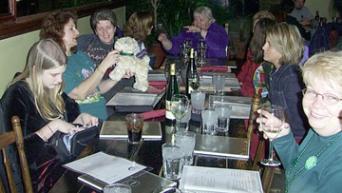 Dinner at Illiki's (l to r) Kim, Jane, Michelle, Sandy, Holly, Jessica and Barb P.