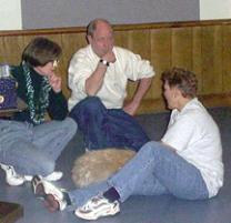 Nancy, Dick and Topaz find a few minutes to have a private chat